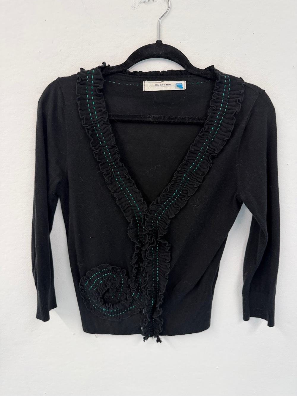 Sparrow Black Embellished Cardigan